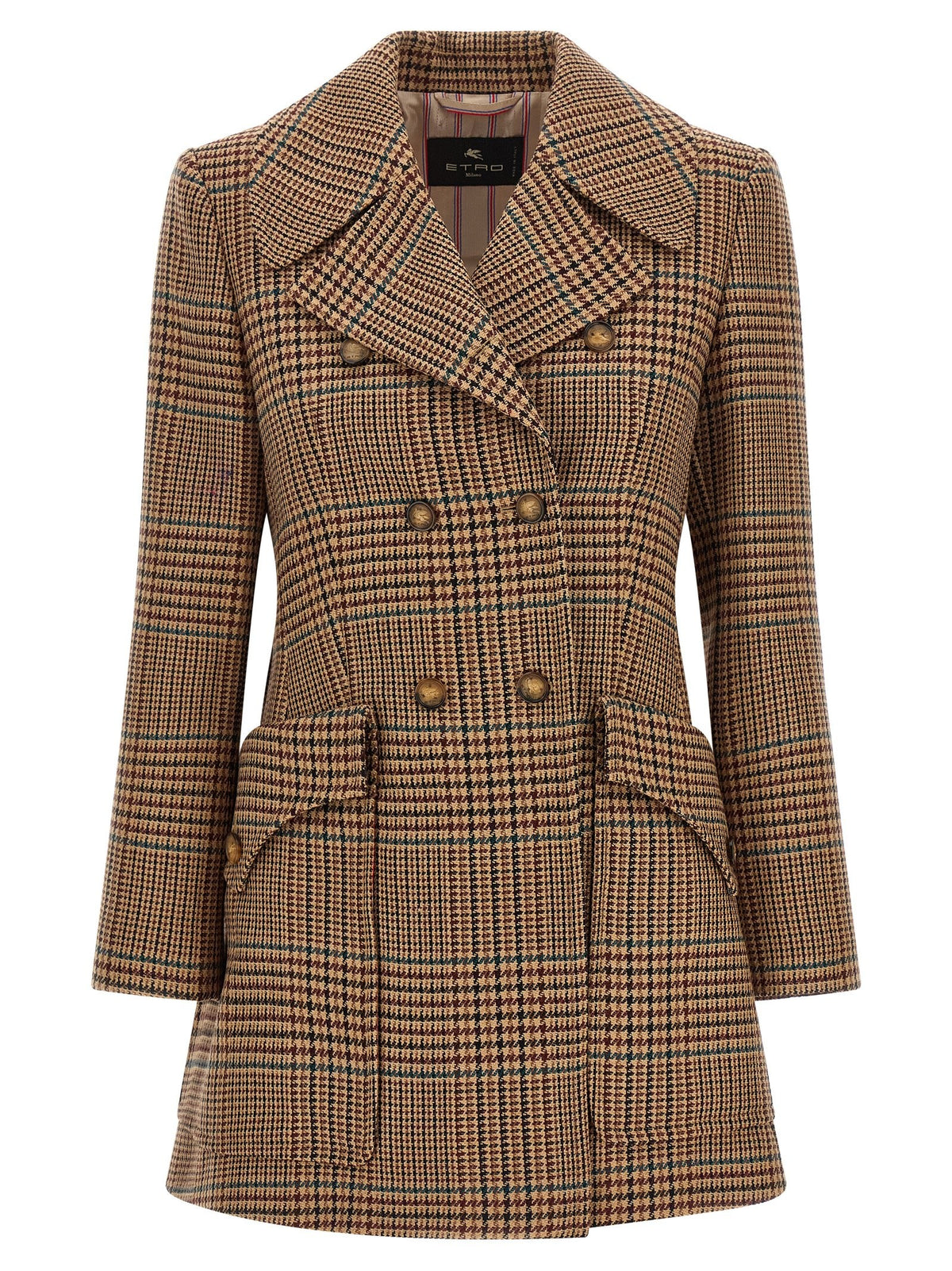 ETRO Prince of Wales Coat Brown