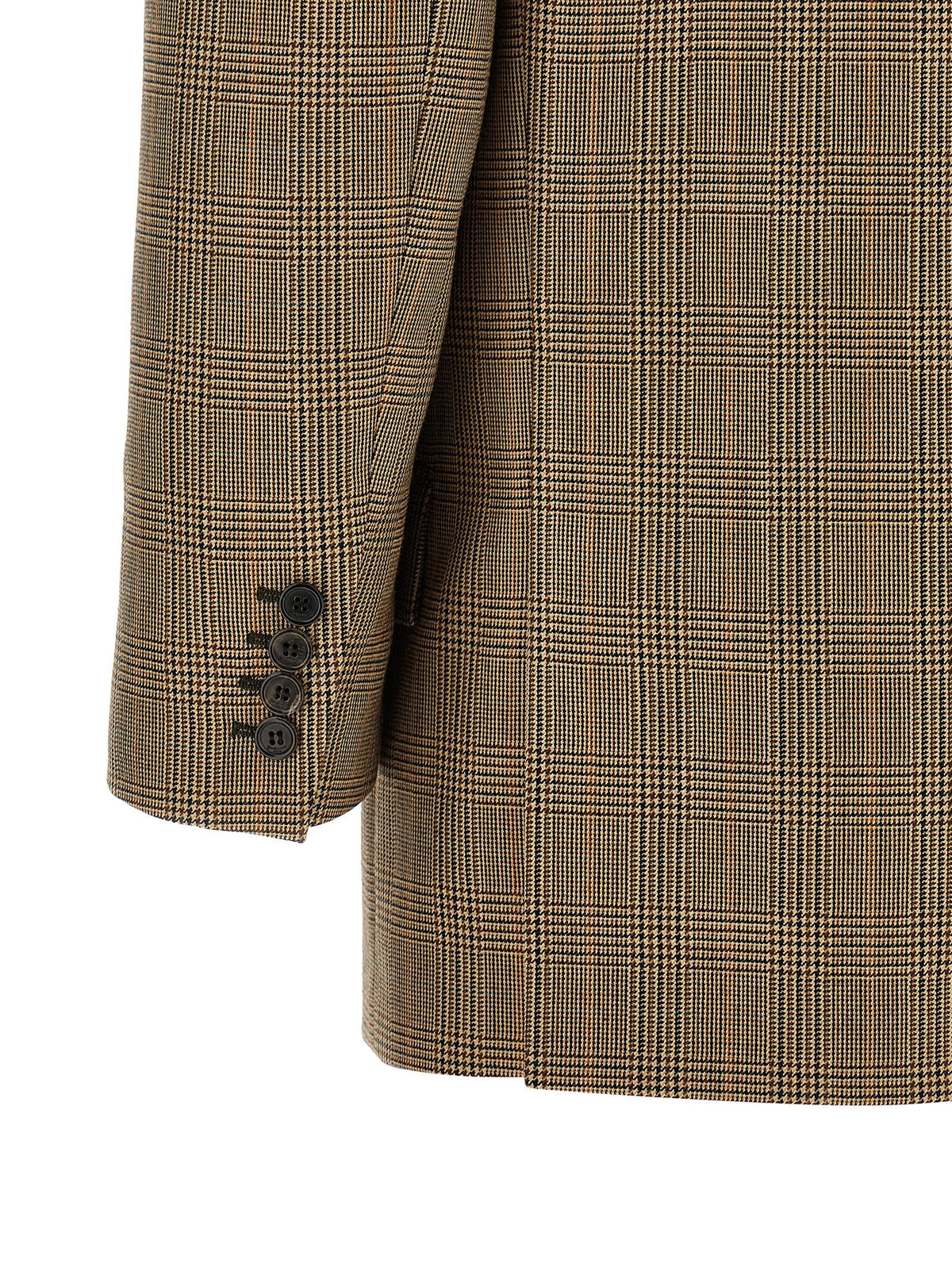 Saint Laurent Prince of Wales Houndstooth Blazer Brown, view 4