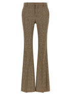 Saint Laurent Prince of Wales Houndstooth Trousers Brown