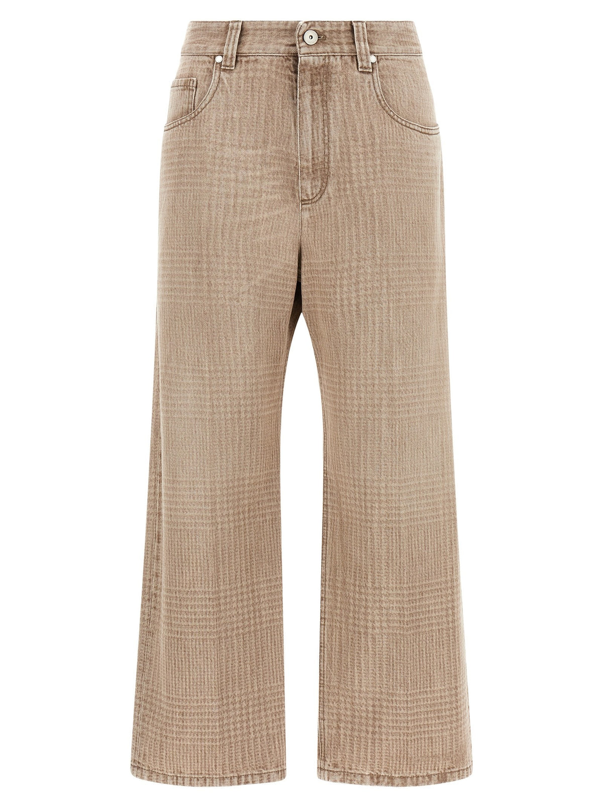 Brunello Cucinelli Prince of Wales Jeans Beige