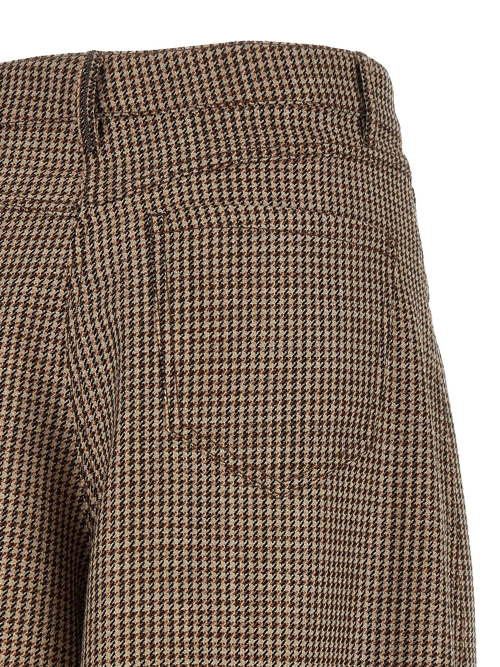 Brunello Cucinelli Prince of Wales Lamé Bermuda Shorts Brown