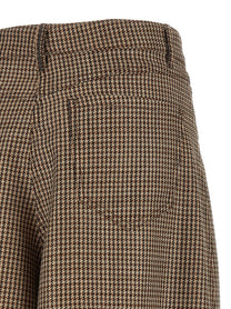 Brunello Cucinelli Prince of Wales Lamé Bermuda Shorts Brown