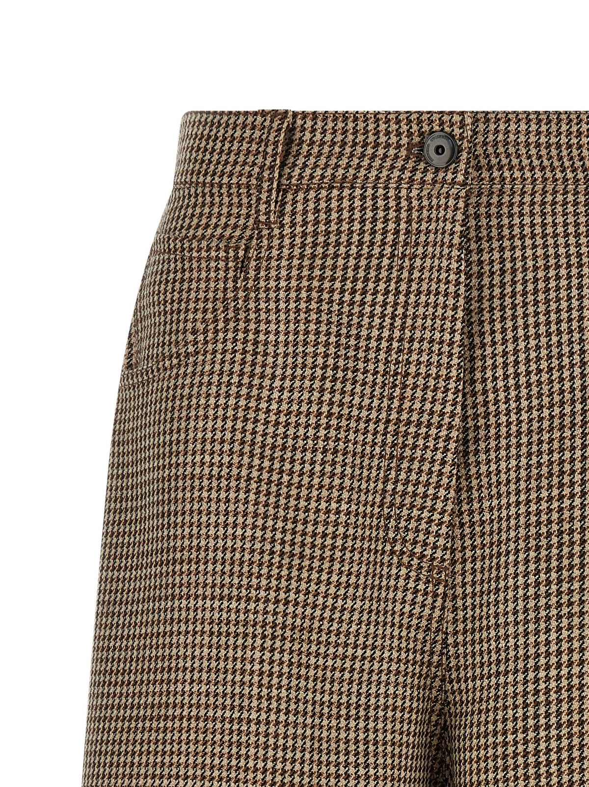 Brunello Cucinelli Prince of Wales Lamé Bermuda Shorts Brown, view 3