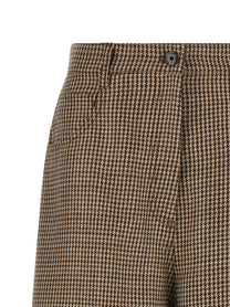 Brunello Cucinelli Prince of Wales Lamé Bermuda Shorts Brown