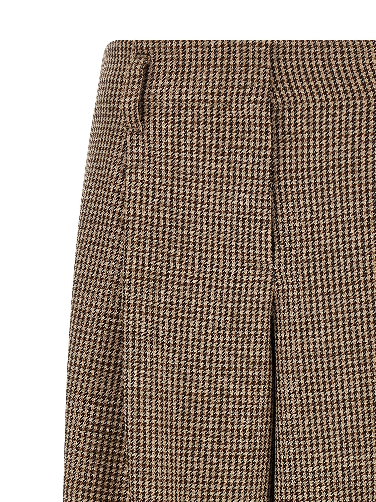 Brunello Cucinelli Prince of Wales Lamé Pants Brown