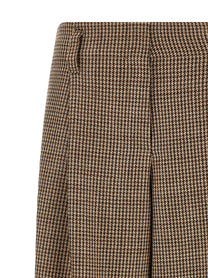 Brunello Cucinelli Prince of Wales Lamé Pants Brown