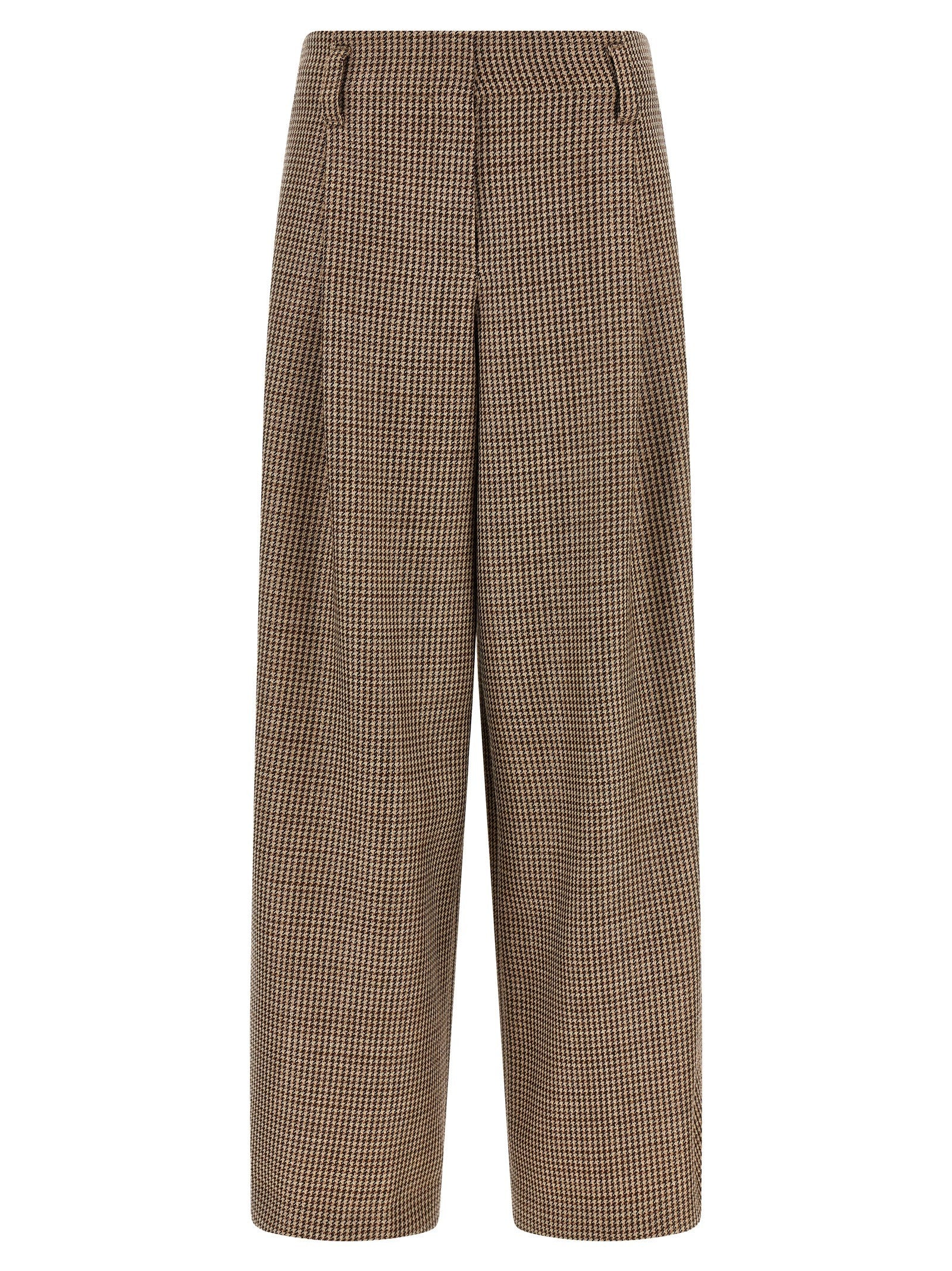 Brunello Cucinelli Prince of Wales Lamé Pants Brown