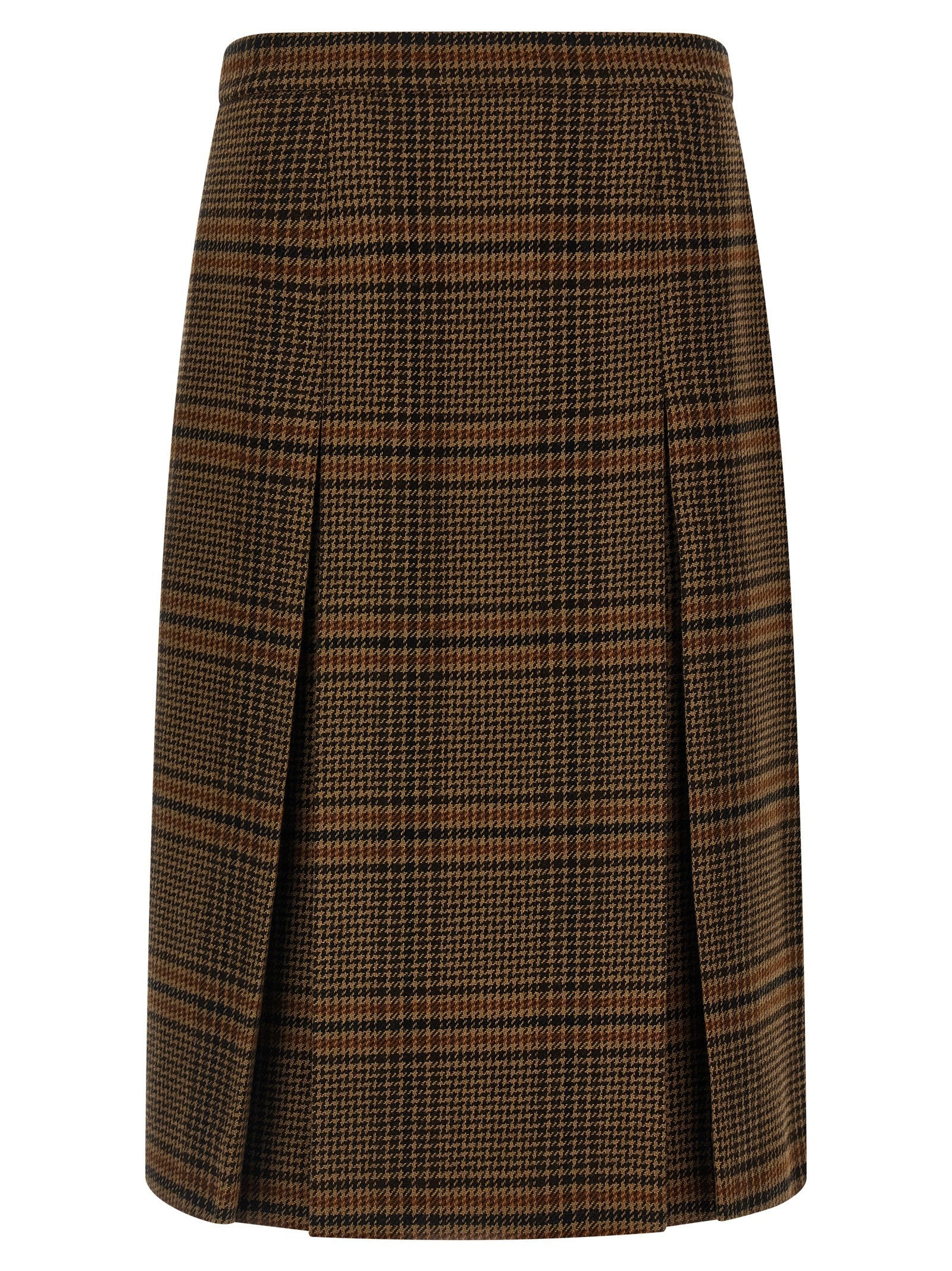 Saint Laurent Prince of Wales Skirt Brown