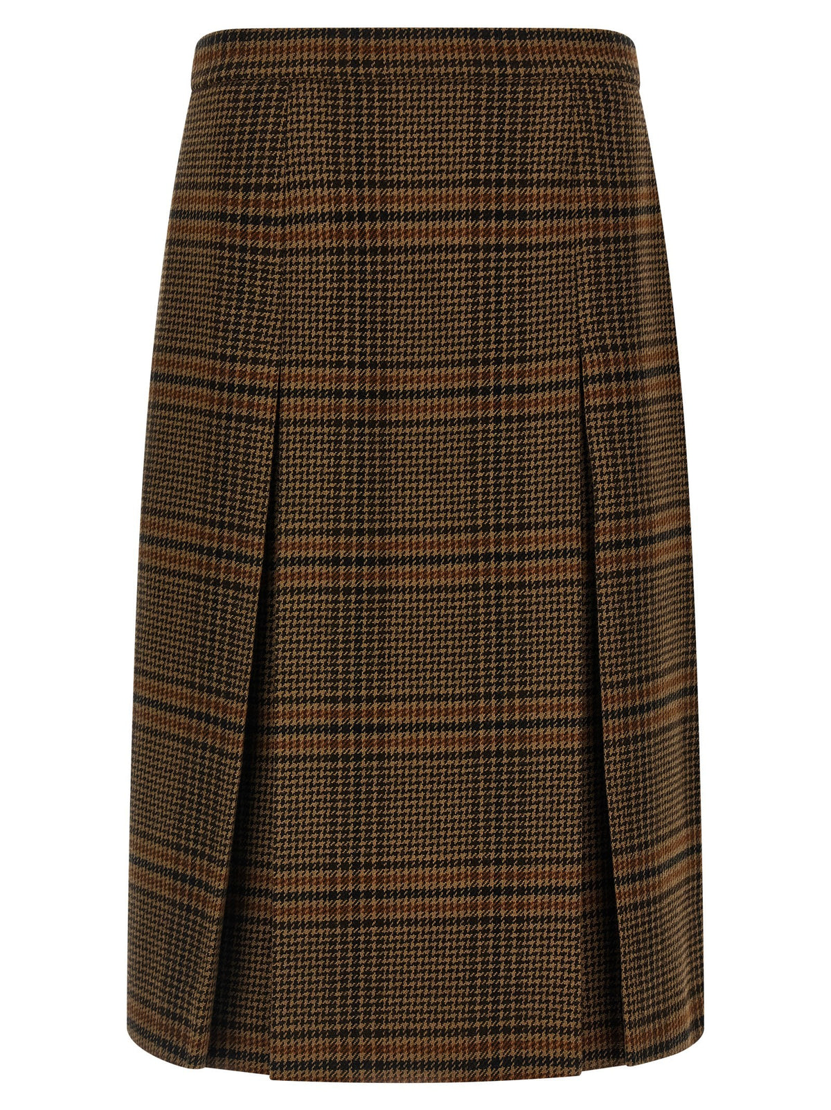 Saint Laurent Prince of Wales Skirt Brown