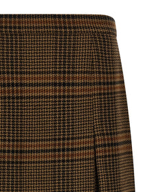Saint Laurent Prince of Wales Skirt Brown