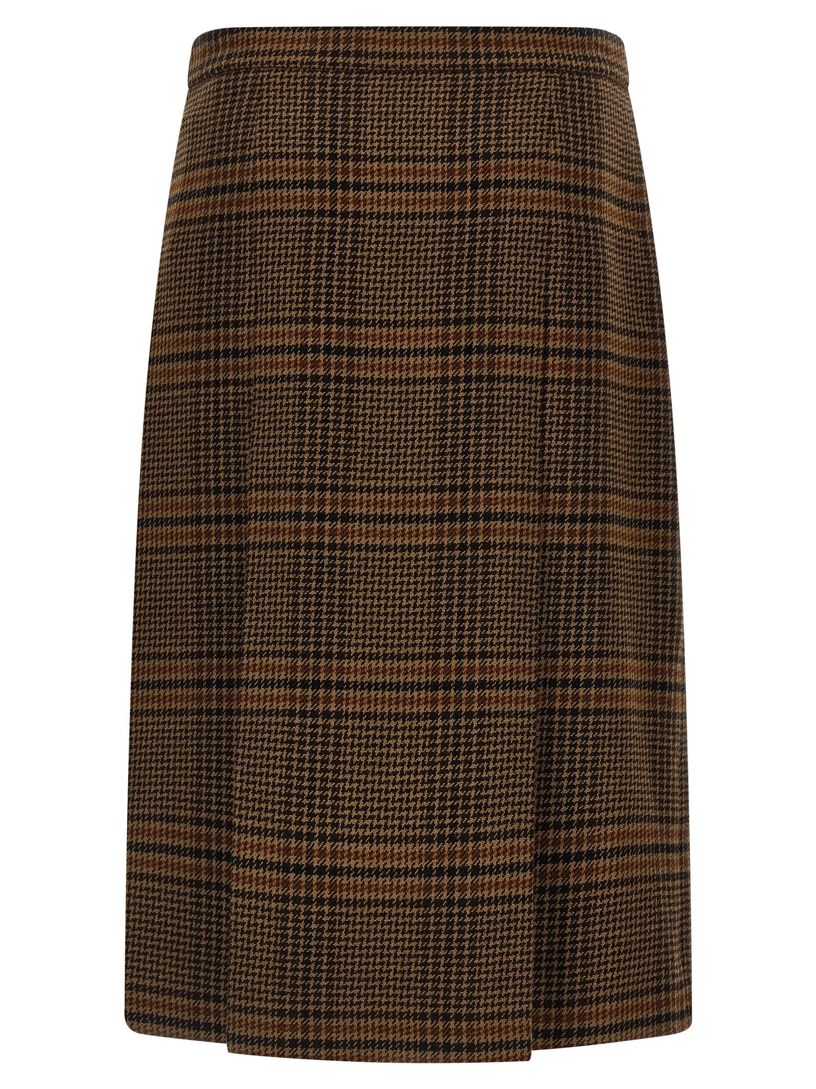 Saint Laurent Prince of Wales Skirt Brown