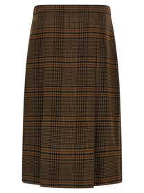 Saint Laurent Prince of Wales Skirt Brown