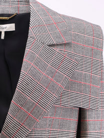 Chloé Women's Prince of Wales Wool Blazer Black
