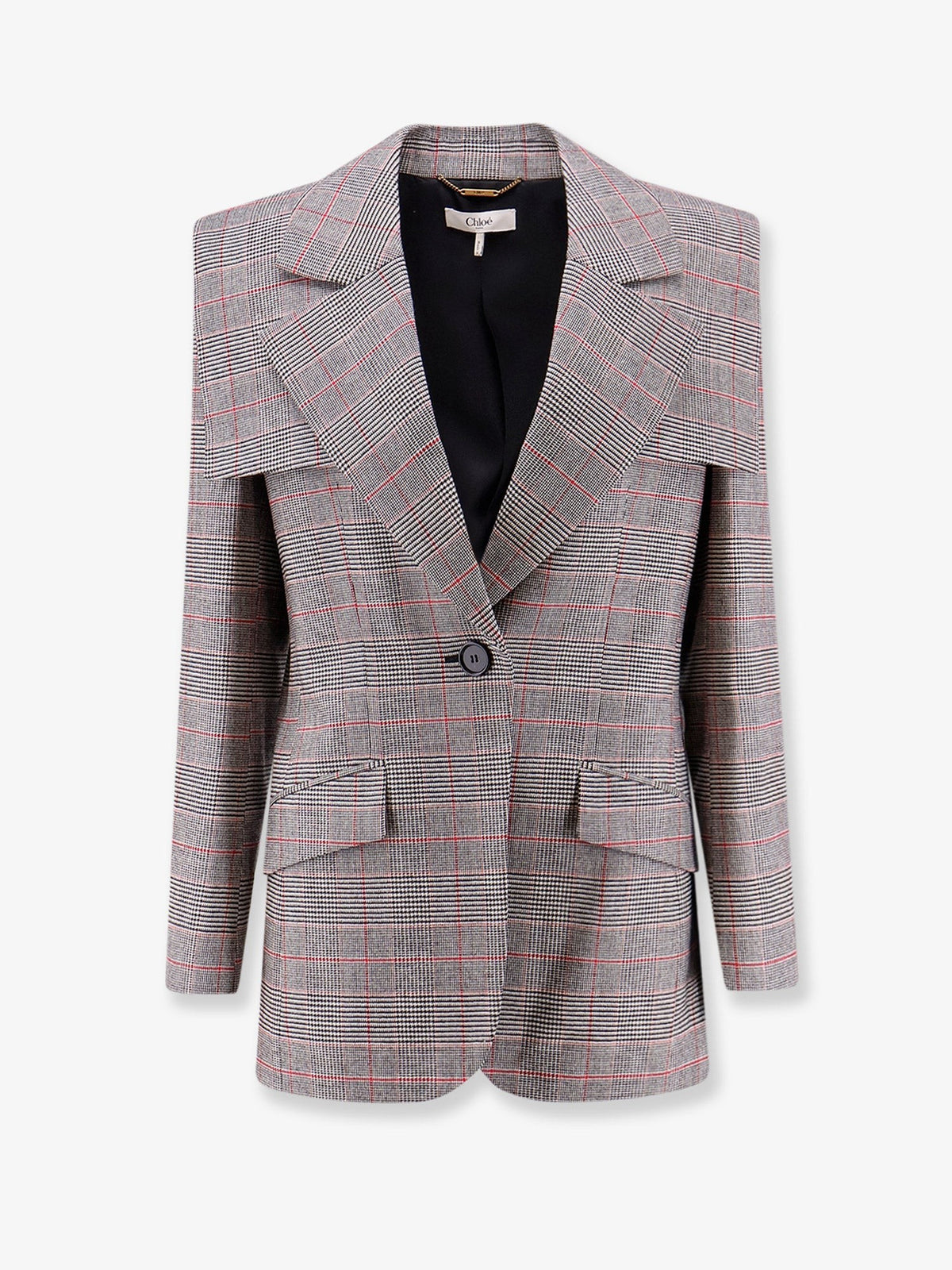 Chloé Women's Prince of Wales Wool Blazer Black