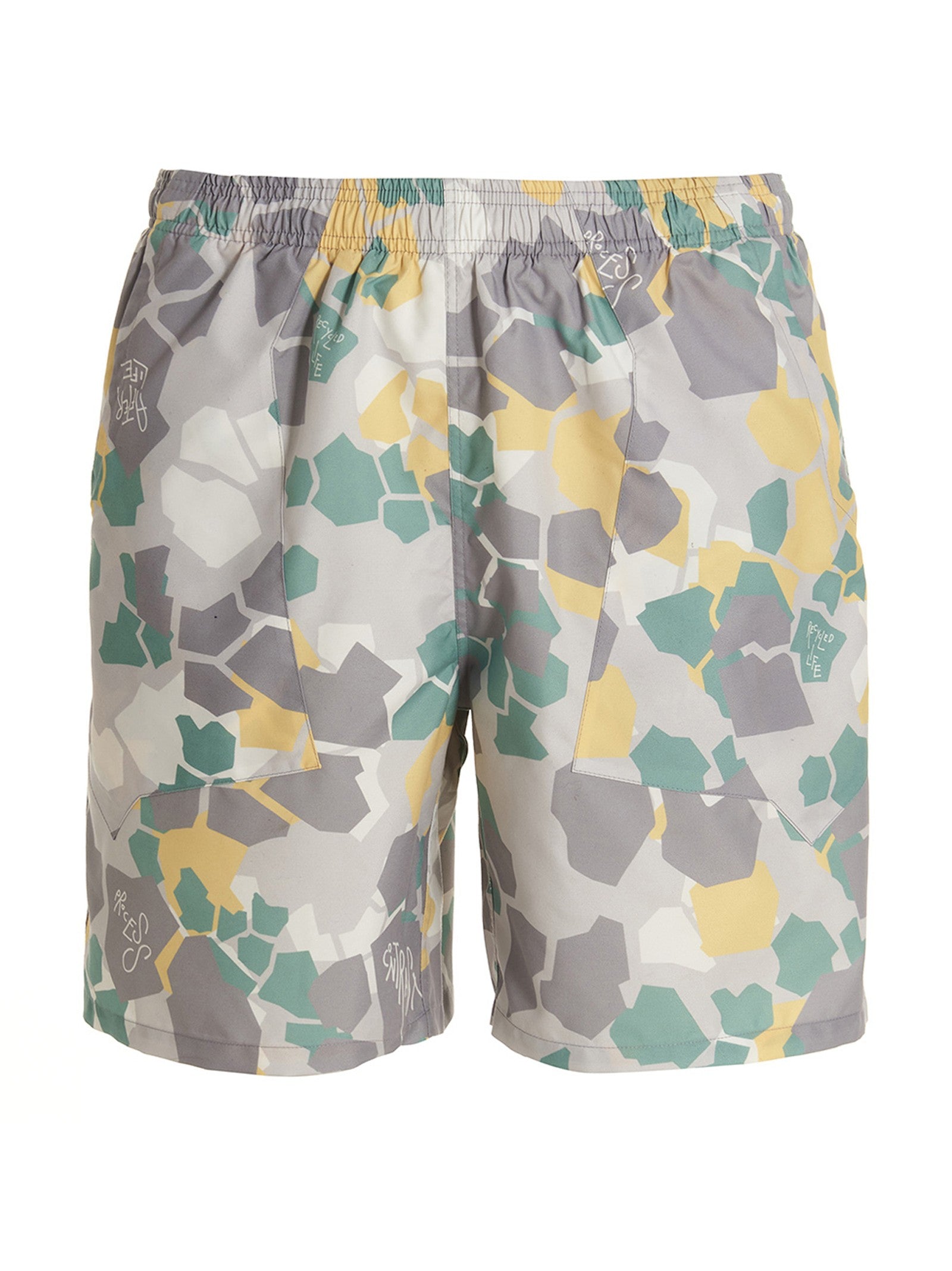 Objects Iv Life Printed Beach Shorts Gold