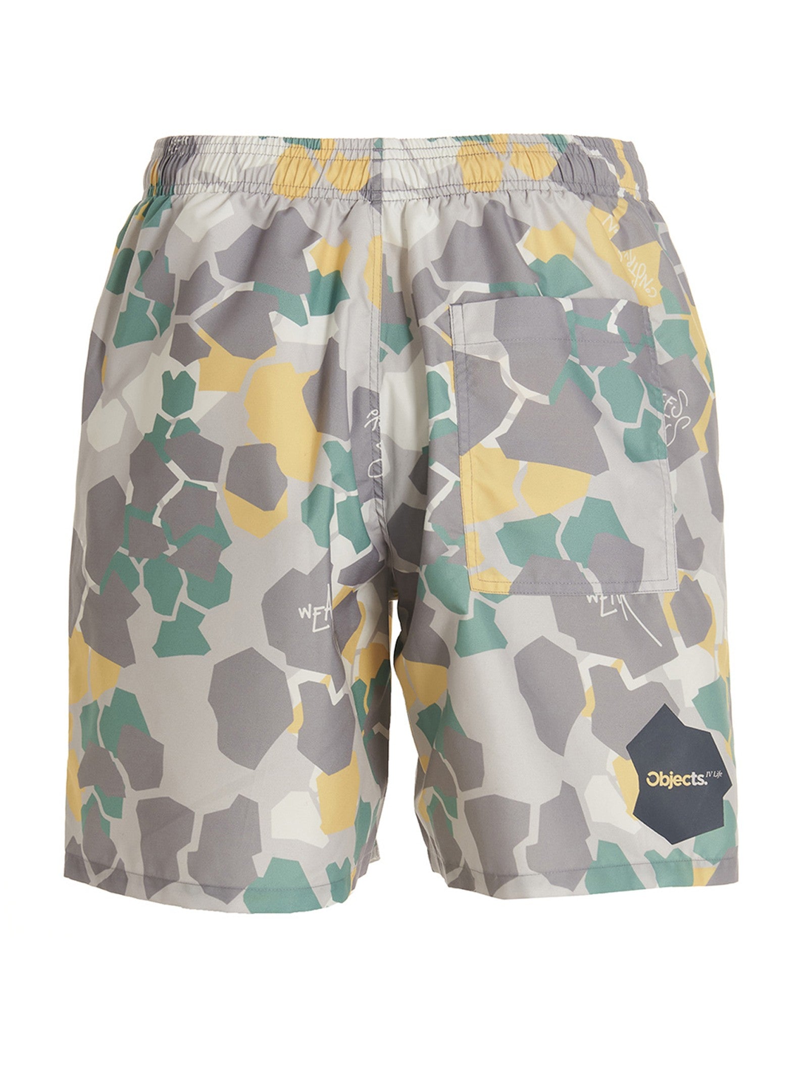Objects Iv Life Printed Beach Shorts Gold