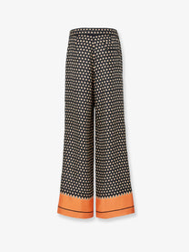 Fendi Women's Printed Black Silk Pajamas Trousers Black, view 2
