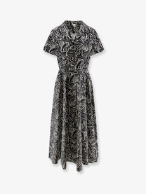 ASPESI Women's Printed Cotton Chemisier Dress Black
