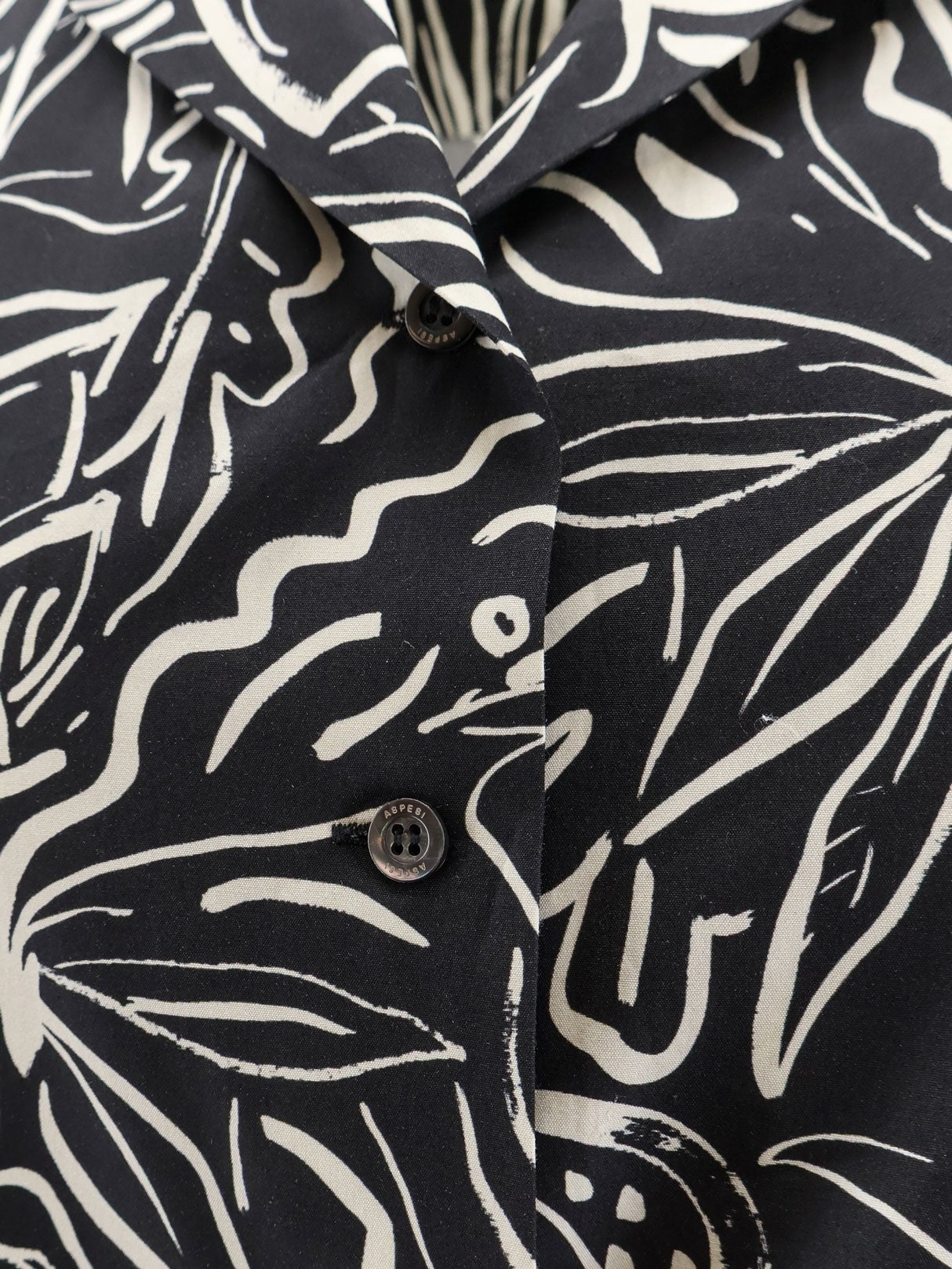 ASPESI Women's Printed Cotton Chemisier Dress Black