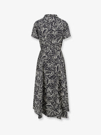 ASPESI Women's Printed Cotton Chemisier Dress Black