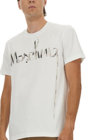Moschino Men's Printed Cotton Shirt White