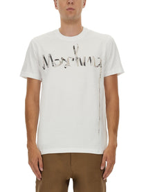 Moschino Men's Printed Cotton Shirt White