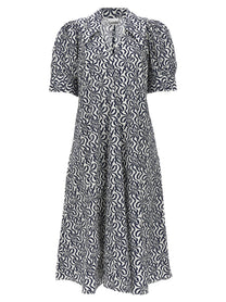 Ganni Printed Dress Gold