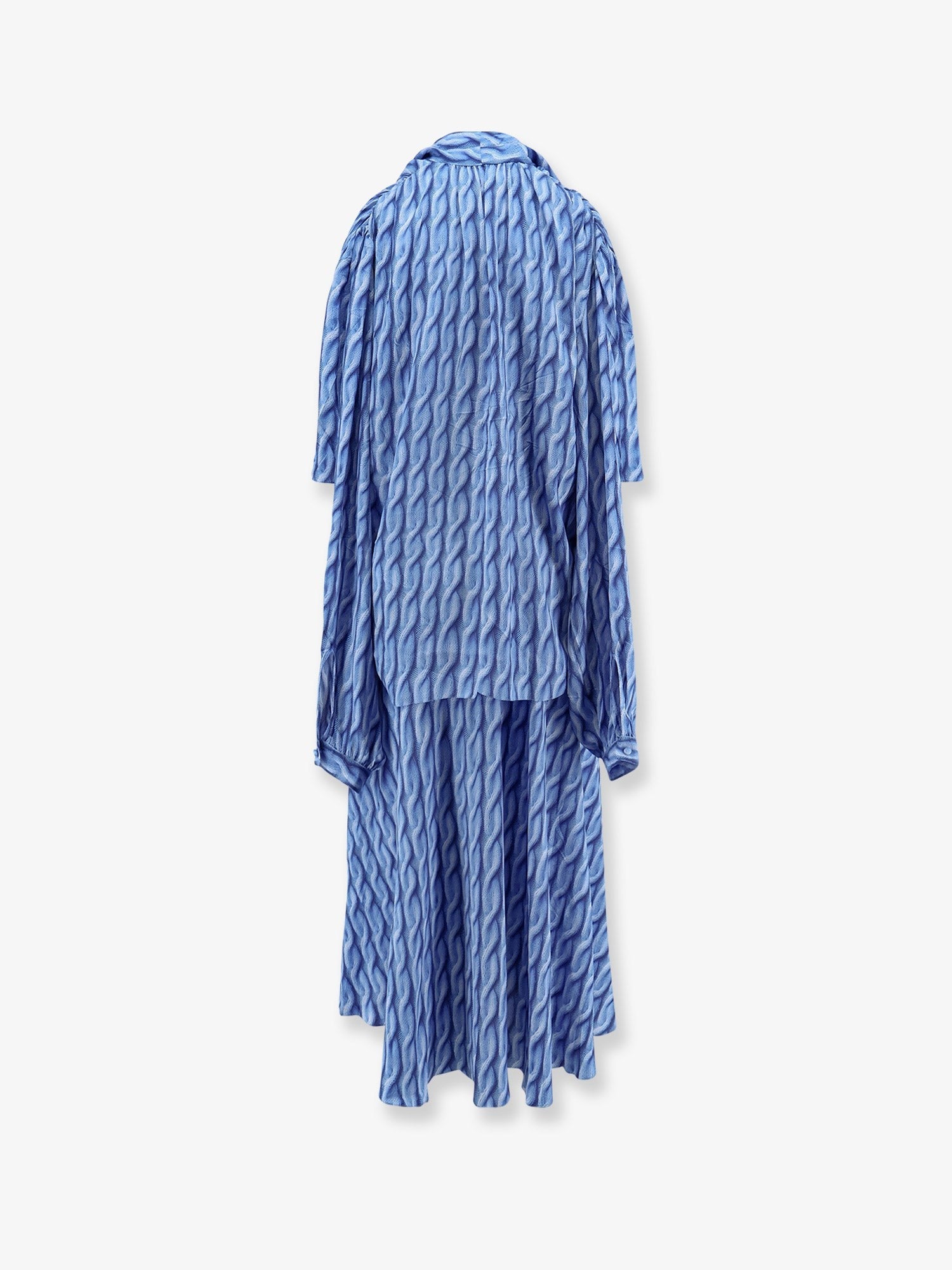 Balenciaga Women's Printed Fabric Long Dress Blue
