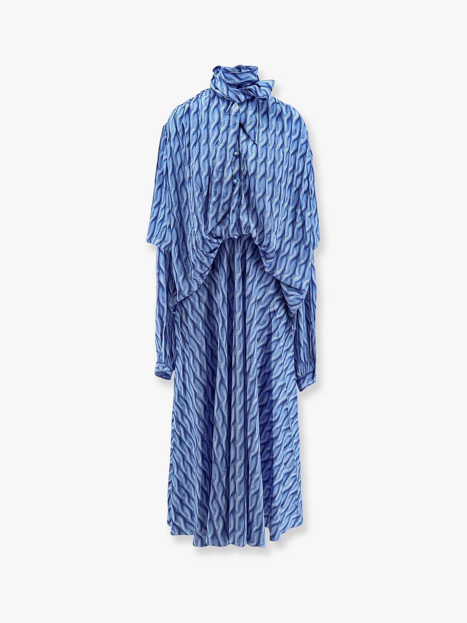 Balenciaga Women's Printed Fabric Long Dress Blue