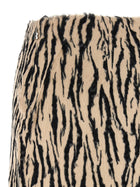ROTATE Birger Christensen Printed Faux Fur Skirt White, view 4