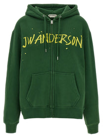 JW Anderson Printed Hoodie Green