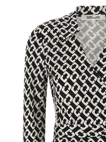 Diane Von Furstenberg Printed New Jean Dress White