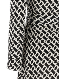 Diane Von Furstenberg Printed New Jean Dress White