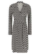 Diane Von Furstenberg Printed New Jean Dress White