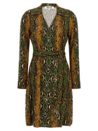 Diane Von Furstenberg Printed New Jeanne Dress Gold