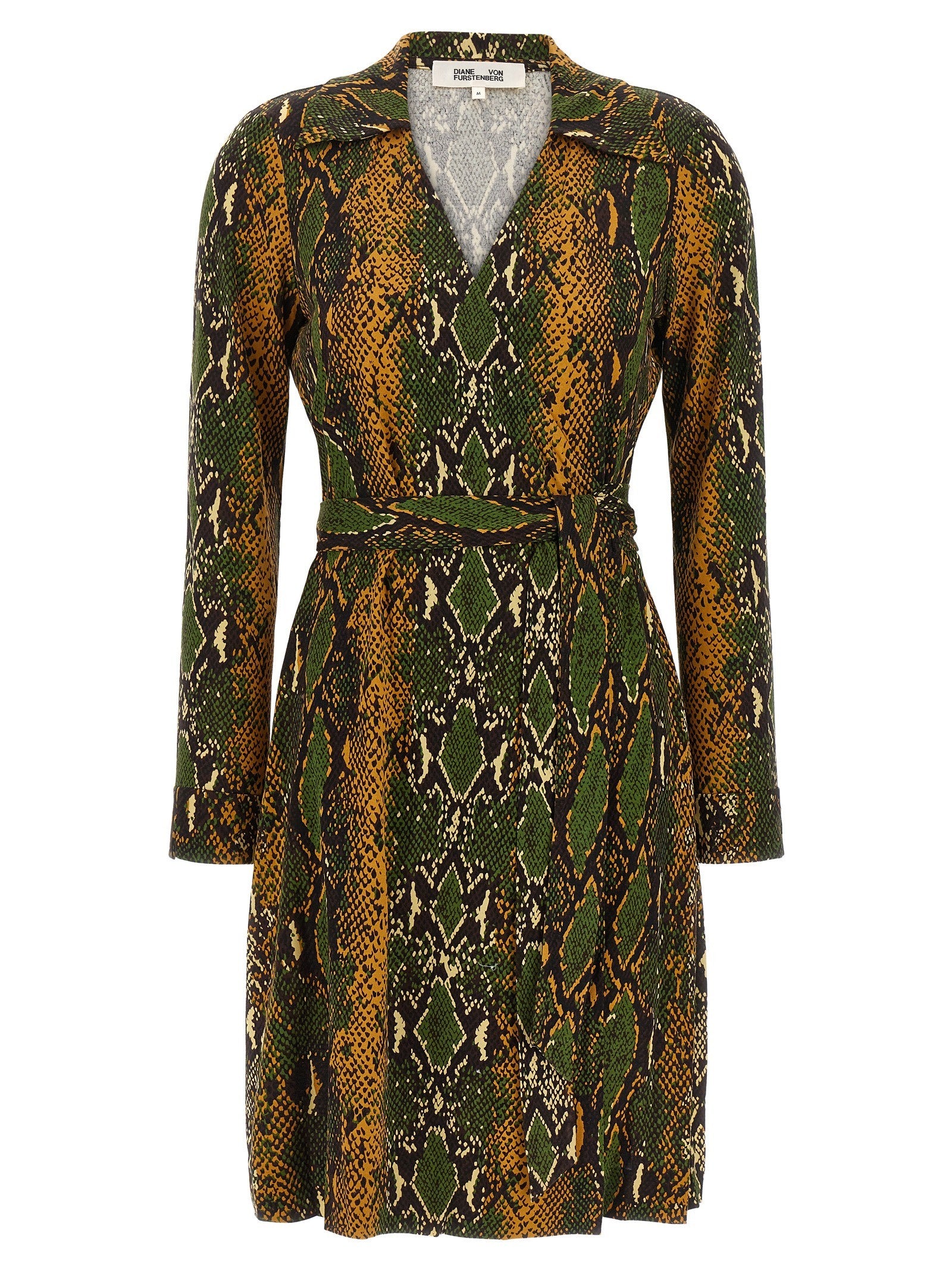 Diane Von Furstenberg Printed New Jeanne Dress Gold