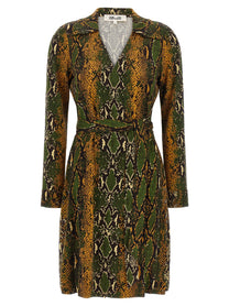 Diane Von Furstenberg Printed New Jeanne Dress Gold