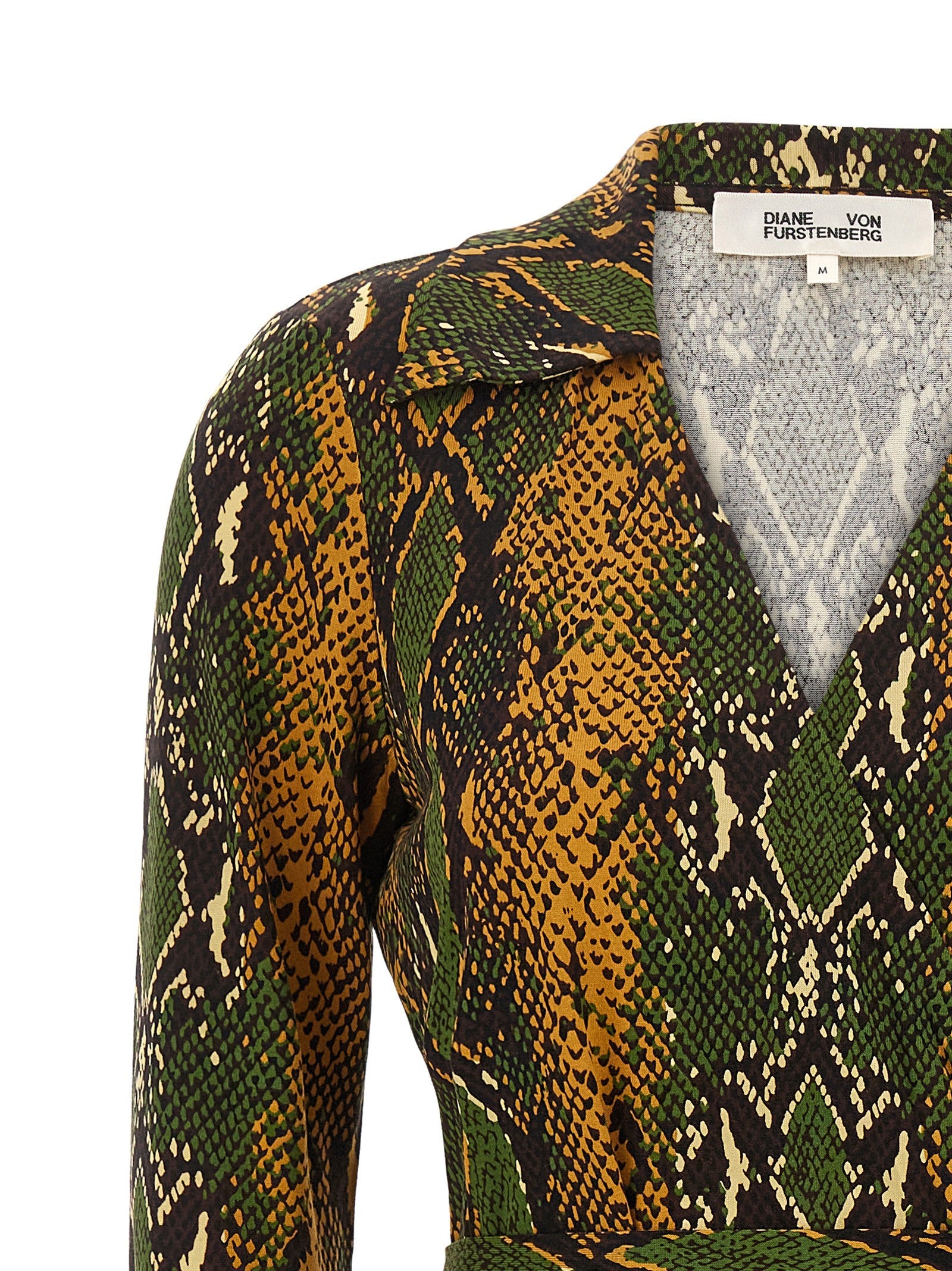 Diane Von Furstenberg Printed New Jeanne Dress Gold