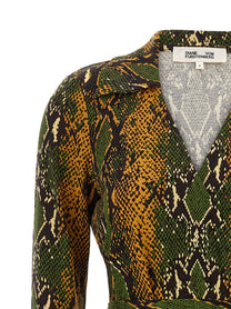 Diane Von Furstenberg Printed New Jeanne Dress Gold