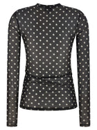 Ganni Printed Sheer Sweater Black, view 2
