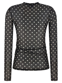 Ganni Printed Sheer Sweater Black