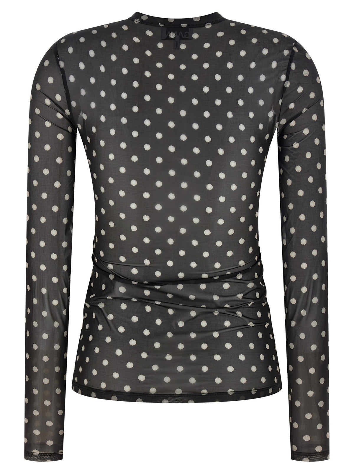 Ganni Printed Sheer Sweater Black, view 2