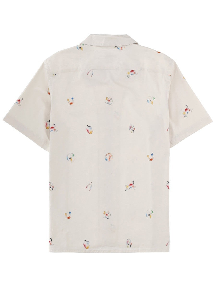 Ps By Paul Smith Men's Printed Shirt White