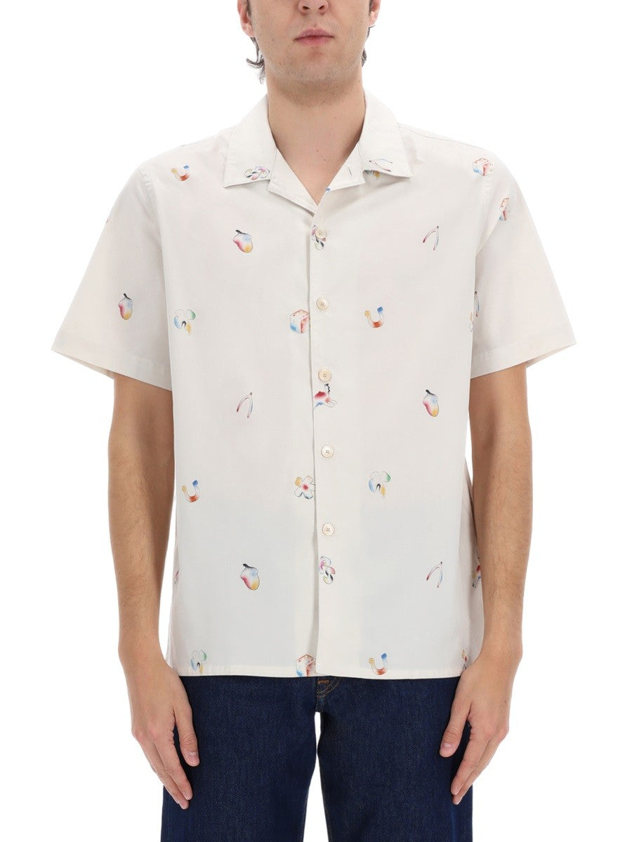Ps By Paul Smith Men's Printed Shirt White