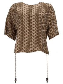 Max Mara Women's Printed Silk Blouse Brown