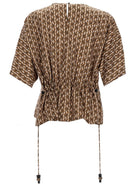 Max Mara Women's Printed Silk Blouse Brown, view 2