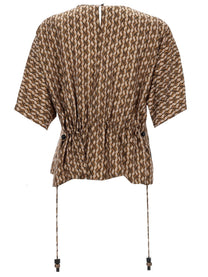 Max Mara Women's Printed Silk Blouse Brown