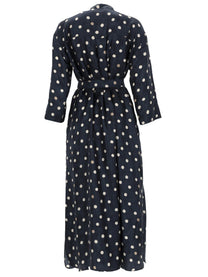 S MAX MARA Women's Printed Silk Lever Dress Blue