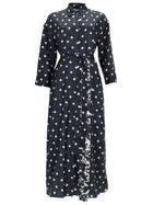 S MAX MARA Women's Printed Silk Lever Dress Blue