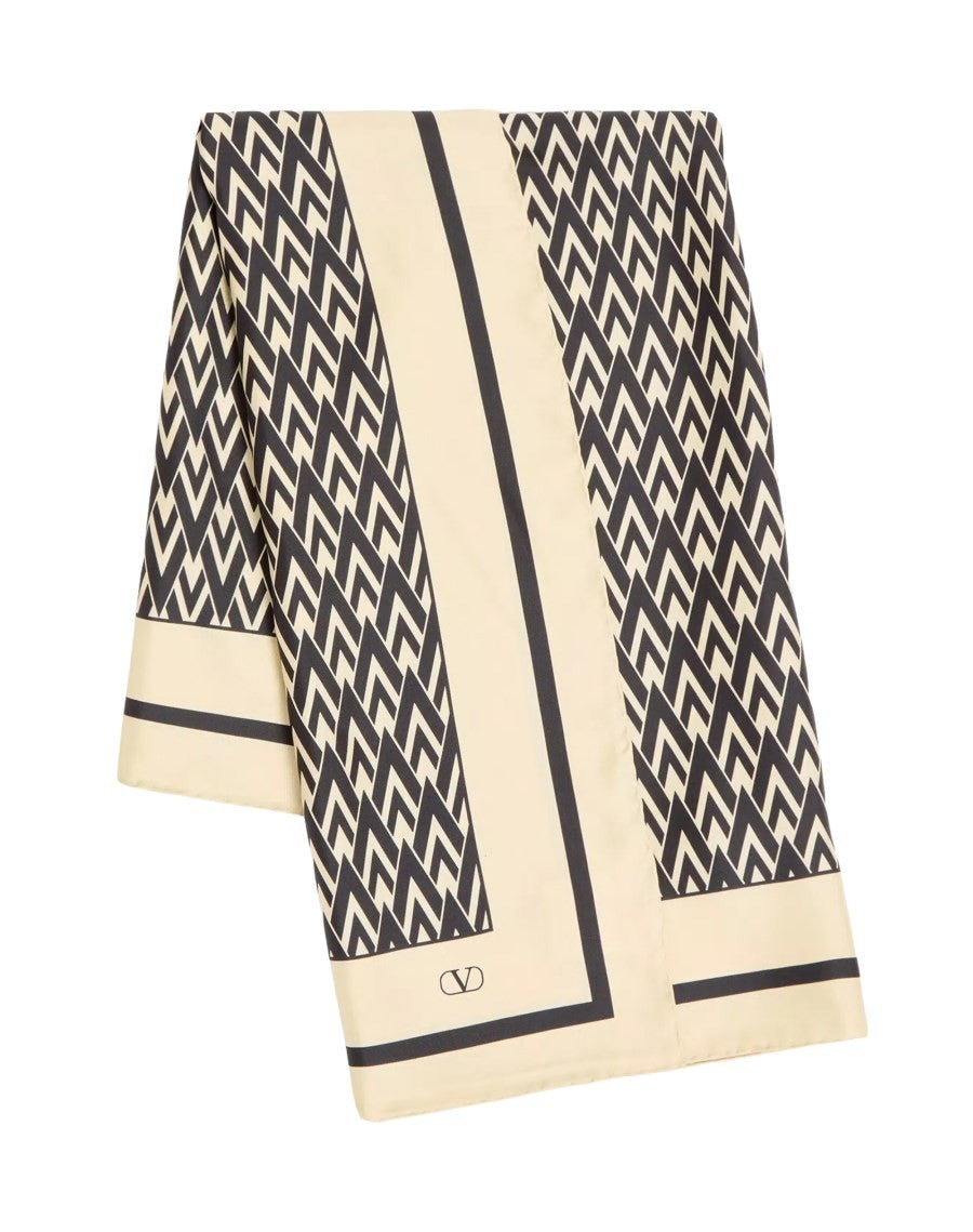 Valentino Men's Printed Silk Scarf Yellow
